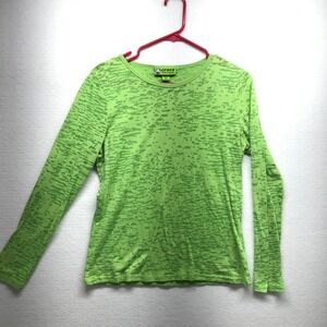 Crocs Medical Apparel Women's Long Sleeve Top Green Abstract Print Size M